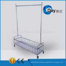 HM-20 stainless steel coat hanger with basket on wheel for cloth laundry